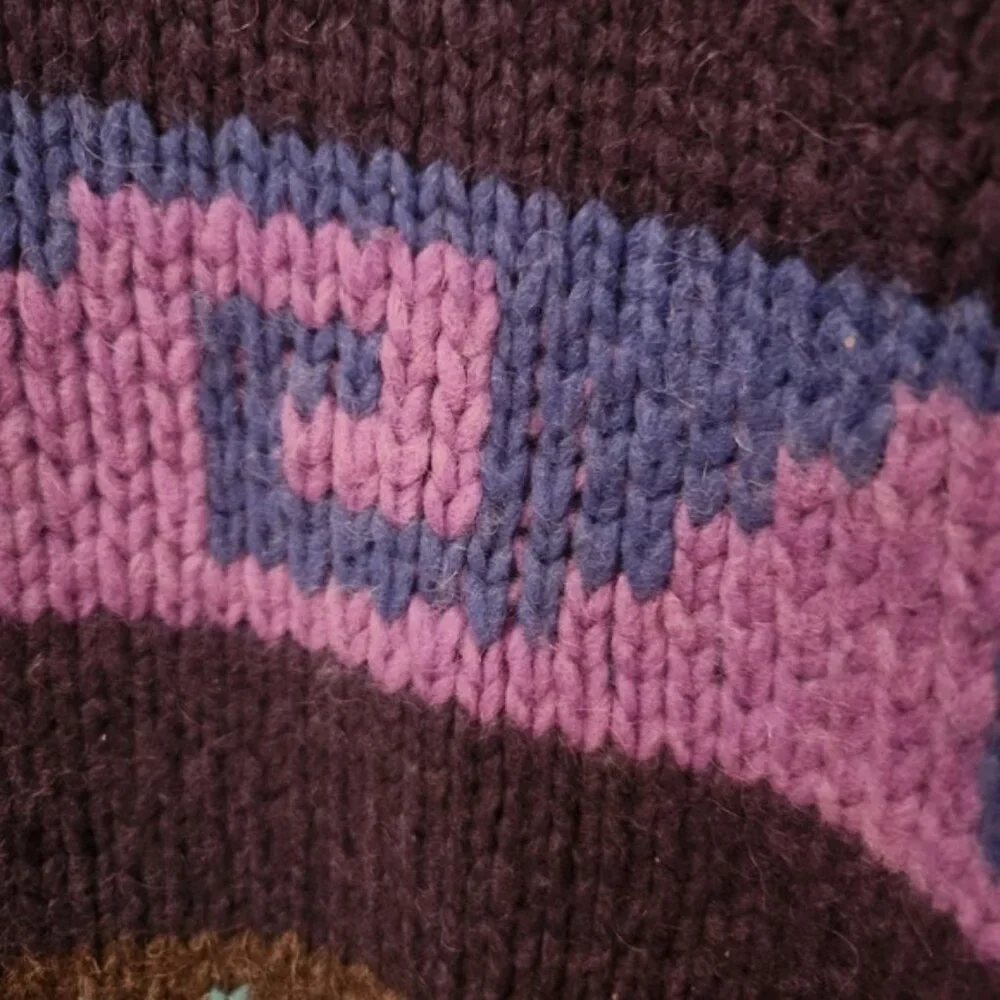 Backcountry 100%‎ Wool Sweater Colorful Pattern Handmade In Ecuador large/xl - Picture 5 of 7